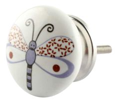 White Base Bee Ceramic Flat Dresser Knob Online